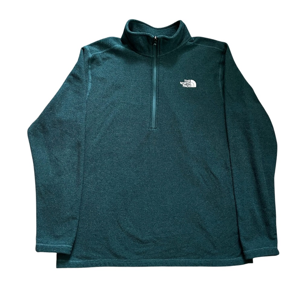 The North Face Men's Textured Cap Rock 1/4 Zip Fleece Pullover Forest Green XL